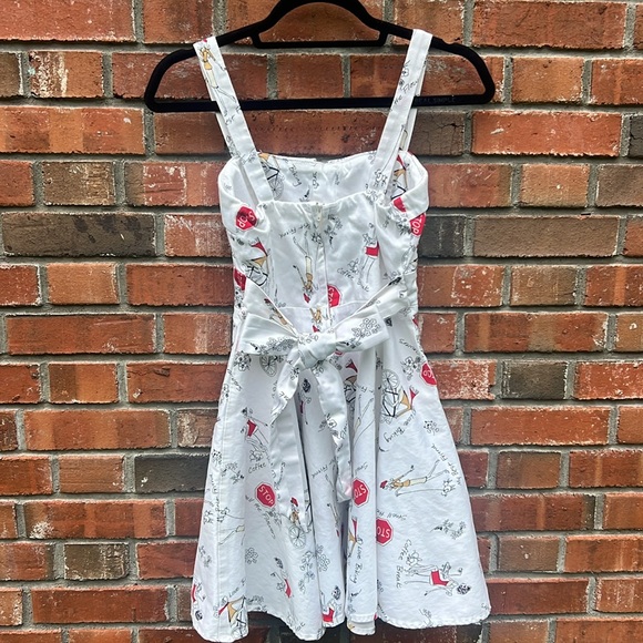 Varga Retro White Patterned Pinup Dress Size XS - Picture 2 of 12